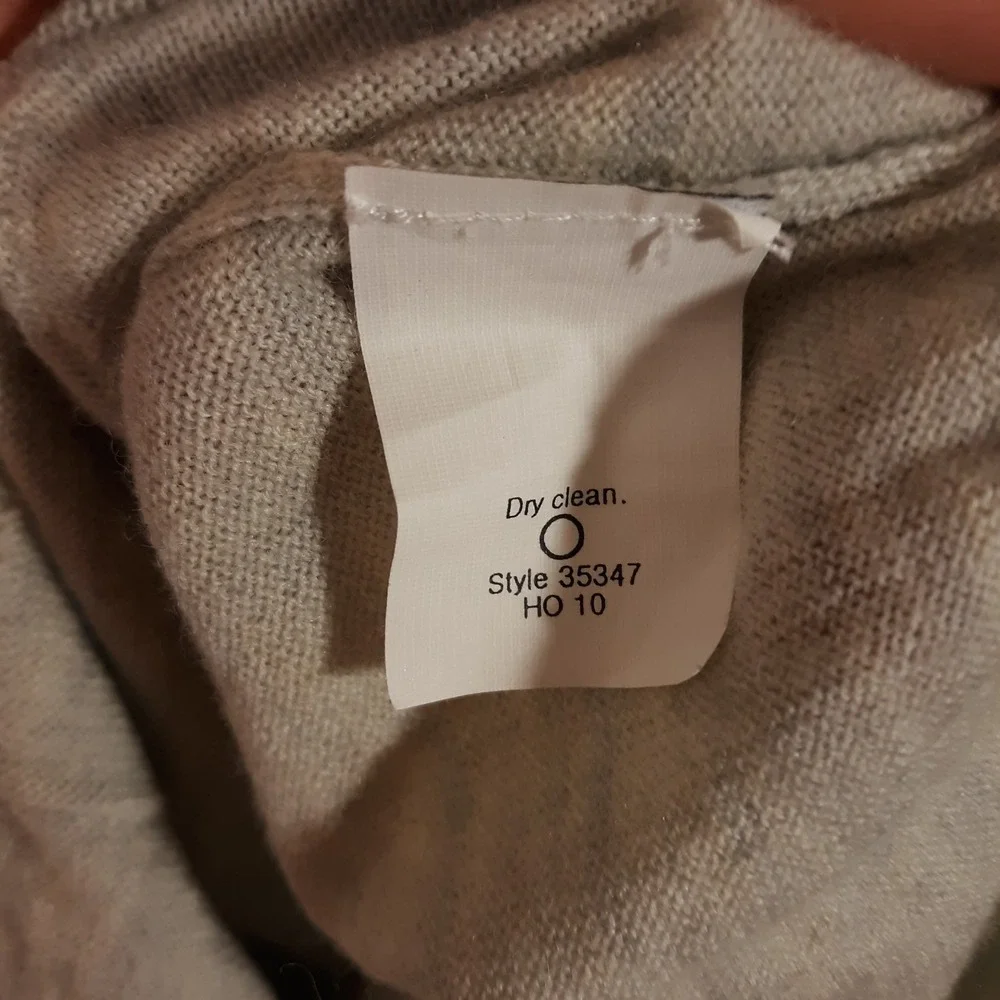 J.CREW Cardigan Sweater Womens Medium Full Zip Beige 100% Merino Wool